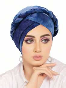 Women's Tie Dye, Ground Hair, Milk Silk, Flower Cloth, Braided Hat, Short Braid Can Hide Hair, Headband, Hat