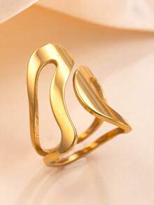 1pc Exaggerated Hollow Butterfly Shaped Titanium Steel Adjustable Thumb Ring For Women, Fashionable, Suitable For Daily Wear, Party And Weddings - Gold - View 14