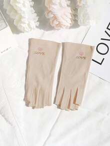 1 Pair Manicure Gloves, UV Protection, Finger Exposed Design, Suitable For Nail Art, Pink - Pink - View 11