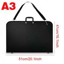 DESIGN PORTFOLIO WATER PROOF BLACK CASE ART WORK PAINTING-FOLDER BAG A1 A2 A3 A4 - Black - View 3