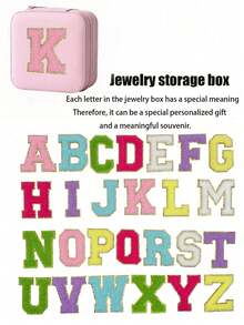 1 件多功能 Ins 风格便携式珠宝收纳盒，带拉链，天鹅绒和 PU 材质，多层，可容纳戒指、耳环、项链和其他配饰，适合女士返校收纳整理器旅行必需品返校宿舍收纳秋季装饰 - 粉色 - 查看 3