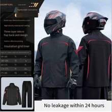 Conjunto de 2 peças para motociclismo, incluindo jaqueta e calça, impermeável e unissex. Ultrafino, à prova de vento e respirável, com bolsos laterais. Ideal para ciclismo, pesca e atividades ao ar livre. - Multicolorido - Ver 6