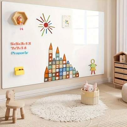 1 Bộ bảng trắng từ tính hiện đại treo tường, bề mặt từ tính mềm tự dính, cấu trúc nhựa bền, có thể xóa được, thích hợp cho giảng dạy, đào tạo, sử dụng tại văn phòng và gia đình