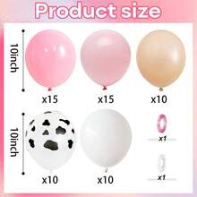 60Pcs Cow Print Balloons, Pastel Pink Cow Print Latex Balloons, Pink Cream Beige White Balloons For Birthday Baby Shower Cowgirl Rodeo Farm Animals Gender Reveal Party Decorations Supplies - Multicolor - View 9