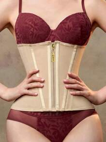 1 pieza Faja reductora con cremallera Corsé de alta compresión Moldeador corporal para mujer Shapewear Control de abdomen Faja