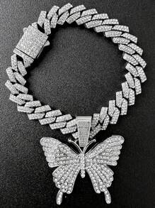 Pendentif papillon classique simple de style hip hop, chaîne cubaine de cheville, bijou personnalisé pour la Saint-Valentin, cadeau pour hommes et femmes, mère, fête des mères
