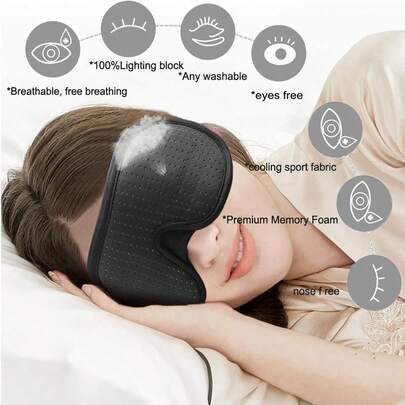 Mặt nạ ngủ cho nam nữ: Mặt nạ che mắt chống nắng khi ngủ - Mặt nạ mắt 3D thoáng khí mềm mại thoải mái khi đi du lịch - Mặt nạ che mắt ban đêm chặn ánh sáng có thể điều chỉnh để ngủ, đi học, trở lại trường, du lịch, đồ dùng thiết yếu khi đi du lịch, đồ dùng thiết yếu trong nhà, mặt nạ mắt, mặt nạ ngủ
