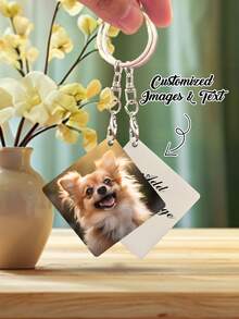 1pc Customized Metal Keychain, Heat Transfer Printed Photo & Text Double-Sided Round Metal Keychain, Graduation/Anniversary Gift Suitable For Mom, Dad, Family, Friends, Classmates, Roommates, Best For Holidays,Trinkets - Multicolor - View 3
