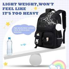Girls Backpack For School, Cute Teenage Multiple Pockets Backpack, Fashion Bookbag For Primary Elementary High School, Pink - 黑色 - 查看 9