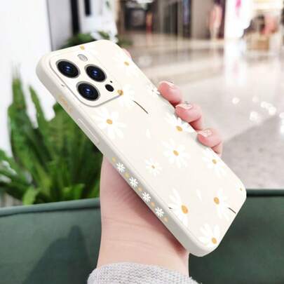 Little Daisy Pattern Liquid Silicone Fall Prevention Cover Soft Case ForiPhone 16 16e 15 Pro Max 14 Plus 13 Mini 12 Pro 11 X XS XR XS Max 7 8 Plus SE2 SE3 Sam Sung Galaxy S25 S24 Ultra S23 FE S22 Plus S21 S20 S10 A55 A56 A54 A53 A52 A51 A36 A35 A34 A33 A32 A26 A25 A24 A23 A22 A16 A15 A14 A13 A12 A06 Xiao Mi Redmi Note 14 Pro Plus 13
