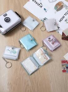 Bonuci 1pc/10 Piece Set 2-Inch Mini Photo Album Valentine's Day Photo Storage With Keychain Pocket Photo Album Keychain For Photo Valentine's Day Gifts, Weddings, Keychain Photo Albums, Bag Pendants, Can Store Headshots, ID Photos, Transparent Photo Album Storage Book, Photo Storage, Cute Gifts