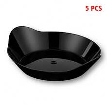 200/100/50 件 1 盎司迷你甜点盘，黑色小黑色开胃菜盘，用于盛放开胃菜、芝士蛋糕、草莓、冰淇淋 - 黑色 - 查看 13