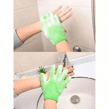 Guantes de cepillo de baño exfoliantes de nailon, guantes exfoliantes de doble cara para belleza, Spa, masaje, depurador de ducha de piel QZJC - 10 piezas de colores aleatorios - Ver 2