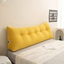 1个新款条纹丝绒三角枕（含枕芯），靠背枕，沙发床头枕，舒适靠垫，卧室用品，家居装饰