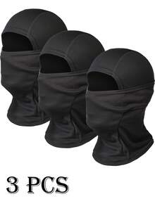 Musion 1pc Breathable Mesh Balaclava Face Mask Ski Mask For Men Women Full Face Motorcycle Mask Hood Running Cold Weather - Black - View 16