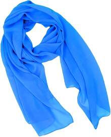 ™   Fashionable Soft Chiffon Scarfhalloween - Solid / Azure Blue - View 1