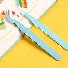 2pcs Stainless Steel Tweezers, Jewelry Making Tools, Epoxy Resin Mold Tools, Color Tweezers Kit, Handmade Jewelry Accessories Color Scrapbook Tweezers, Straight And Curved Tweezers Are Suitable For DIY, Scrapbook, And Are Good Helpers For Bead And Fine Projects. Guka Tweezers, Pink/Blue/Purple/Black - Baby Blue - View 3