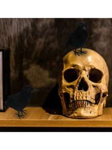 6 件/1 件逼真的黑乌鸦羽毛动物万圣节道具装饰，室内室外怪异黑乌鸦装饰家居装饰万圣节装饰秋季装饰房间装饰 - 彩色 - 查看 5