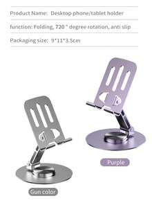 A Metal Phone Holder With A Rotating Folding Desktop Phone Holder - Multicolor - View 9