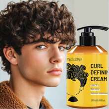 9.47 Oz Argan Oil Curl Defining Cream, Exclusive For Men, Anti-Frizz, Enhanced Elasticity, Moisturizing, Long-Lasting Hair Care Products, Suitable For Dry And Curly Hair, Castor Oil Curl Defining Cream, Excellent Edge Control For Hair Styles, Create Gorgeous Hair.
