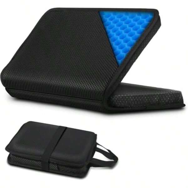 Gel Seat Cushion Portable Plane And Travel Cushion Gel Grid Design Soft Sitter For Ultimate Comfort Foldable Cushions For Commute Airplanes Camping Bleachers