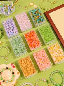 三层串珠手链 DIY 珠宝制作套件，彩色珠子适用于手链、项链、耳环 DIY 工艺品，包含珠宝盒 - 彩色 - 查看 5