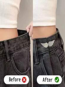 2 对腰部塑形翼扣，配有可拆卸无钉无缝扣，适用于牛仔裤 - 可拆卸腰带缩减器 - 彩色 - 查看 4