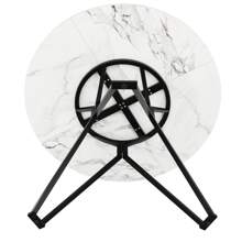 Round Dining Table (76cm), Kitchen Dining Table, Round Coffee Table For 4 People, Suitable For Dining Room, Living Room, Elegant Metal Table Legs, MDF Wood Tabletop, Black - 1 - View 8