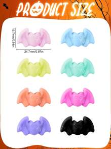 哥特式万圣节蝙蝠珠，多色蝙蝠饰品，可用于制作珠宝、DIY 手链、项链、耳环、工艺品配件、万圣节装饰品