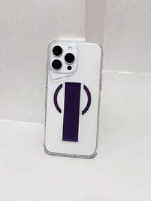 1pc Transparent Phone Case, Anti-Drop Camera Hole Wrist Strap, Business Minimalist Design, Suitable For Gifting, Outdoor Travel, Parties, Anti-Lost, Good For Photography, Compatible With IPhone 11 To 16 Series Waterproof Shockproof Scratch Resistant - Purple - View 5