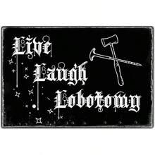Live Laugh Lobotomy Sign Gothic Wall Decor - Unique Home Decor For Living Room, Bathroom, And Goth Bedroom |   Dark Academia And Grunge Room Decor, 8 X 12 Inch (942) - Black White - 查看 2