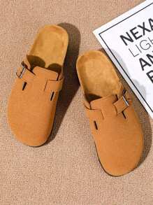 Men's Casual Slippers, Fashion Unisex Slip-On Slides, Non-Slip Durable Solid Color Indoor/Outdoor Men's Sandals, Soft Cork Footbed Comfortable For Outdoor, Office Wear, Spring/Summer Couple Style