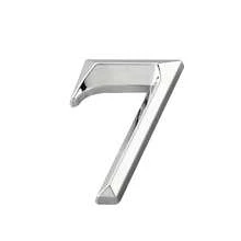 0-9 ABS Door Number Plates, Modern Minimalist Stainless Steel Texture 3D Mountable Number Signs