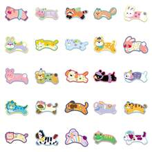 50 件卡哇伊贴纸卡通动物贴纸可爱彩色水彩动物贴纸跳跃动物贴纸美学贴纸文具贴纸乙烯基防水贴纸适用于水瓶、电脑、笔记本电脑、手机、行李箱、笔记本、冰箱 - E - 查看 5