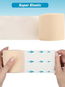 1 卷 7cm*27cm/6cm*10m 皮肤基膜，泡沫绷带，海绵泡沫腕带弹性绷带健身房配件健身房绷带运动胶带 - 米色 - 查看 4