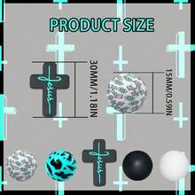 43pcs Christian Silicone Cross Beads Multicolor Silicone Bead Set, Mixed Colors, 15mm Flat Round Beads, For DIY Crafts Jewelry Making Jewelry Pen Phone Strap Pendant - 2D Cross Series - View 4