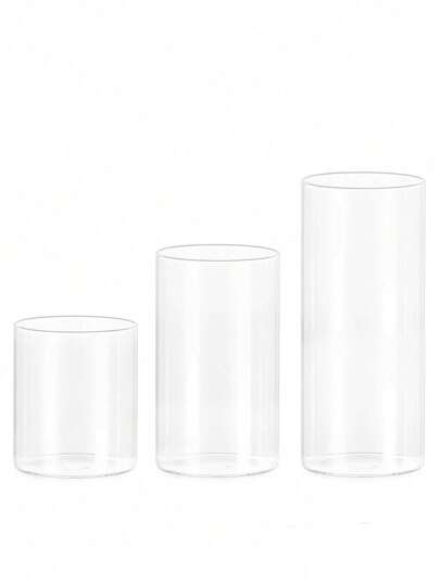 10/15/20cm High Glass Cylinder Vase, Tulip Desktop 1pc Vase les, Fresh Flowers, Pebbles, Beads Lanterns Transparent Wedding Tafel Centerpiece Home Room Flower