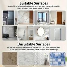 2/6 قطعة من حامل ستارة الحمام الشفاف، حامل ستارة الحمام بدون ثقب، خطاف تثبيت الستارة، ملحقات حامل ستارة الباب، ملحقات صغيرة للحمام، حامل ذاتي اللصق لقضيب ستارة الحمام، حامل مفاتيح متعدد الاستخدامات، مشبك لحامل المنشفة، إبزيم، إبزيم لرف المطبخ، خطاف للباب ملحقات الحمام وأدوات الحمام - قوس ستارة الباب - مشاهدة 4