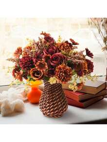 1 PIEZA/3 PIEZAS/25 PIEZAS Decoración de otoño, bolas bordadas, flores variadas, pequeñas margaritas, fiesta de cumpleaños, fiesta, decoración, canasta de flores para boda, ramo de novia, decoración del hogar, comedor, dormitorio, alféizar de la ventana, decoración de jarrón, decoración de escritorio, decoración de Año Nuevo, jardín exterior, inicio de la temporada escolar - Rosa - Ver 1