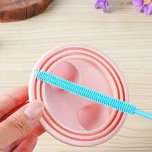 Silicone Straw Cleaner Brush, Reusable Straw Brush Extra Long For Cleaning Glass Metal Smoothie Straws And Straw Cups, Non-Slip Handle Soft And Bendable,