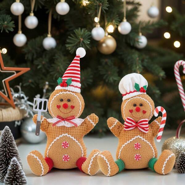 Weihnachts-Lebkuchenmann Figur, Feiertags-Cartoon Keks-Puppe, Weihnachtsdekoration, Weihnachtsgeschenk