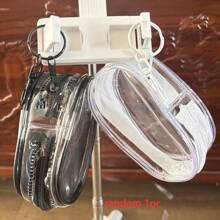 1 buc. Geantă de depozitare cu fermoar transparentă și impermeabilă, nouă, la modă, mini husă organizatoare portabilă pentru căști, încărcătoare, cabluri, ruj, parfum, chei, brățări, cosmetice și alte articole, multifuncțională pentru călătorii, călătorii de afaceri, vacanțe, înapoi la școală, drumeții