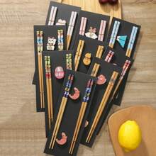 2 Pairs Chinese Chopsticks Japanese Korean Sushi Solid Wood Chopsticks Wedding Gift Chop Sticks Hashi Two Pairs Chopsticks Set - Blue YD - View 1