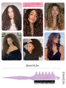 Curl Defining Brush For Curly & Wavy Hair – Styling Detangling Comb With Pointed Tail, Anti-Frizz, Smooth & Volumizing Hair Tool, Perfect For Salon Or Home Use, Brush, Wooden Comb, Hair Brush Comb, Barber, Brush, Slick Back Brushes, Brush Hair Comb Hair, Curly Hair Brush, Detangling Brush, Ball Brush, Hair Comb, Christmas, Barbershop, Hairdressing - Multicolor - View 3