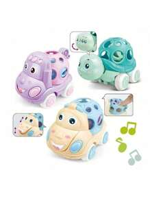 婴儿汽车玩具婴儿软橡胶推车幼儿摇铃滚动汽车惯性动力卡车玩具礼物，果冻车，幼儿玩具车，汽车玩具，返校