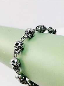 1 件哥特朋克风格骷髅链手链女士万圣节珠宝装饰男士手链 - 查看 4