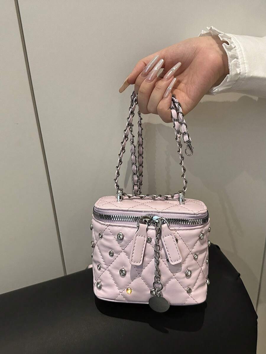 2026新款小众高品质化妆盒，迷你口红包，女士迷你时尚手提包/单肩包，闪亮盒式手拿包