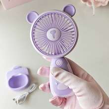 Mini Ventilador Portátil Recargable USB 500mAh - 3 Velocidades, Silencioso, Ligero para Viajes, Oficina y Exteriores,Púrpura - Morado - Ver 11