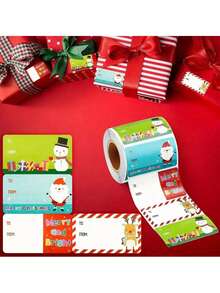 500pcs/Roll, 200pcs/Roll, 12pcs/Sheet Christmas Santa Claus Stickers Self-Adhesive Labels Christmas Birthday Holiday Gift Decoration, Merry Christmas Stickers Christmas Themed Stamp Labels Stickers DIY Gifts Baking Packaging Envelopes Stationery Decoration