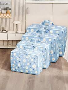 1 件可折叠衣物收纳袋，清新雏菊图案，旅行收纳袋，真空压缩收纳袋，轻便洗衣袋，便携式衣柜收纳袋，节省空间的家居、手提箱、衣柜收纳解决方案 - 彩色 - 查看 7